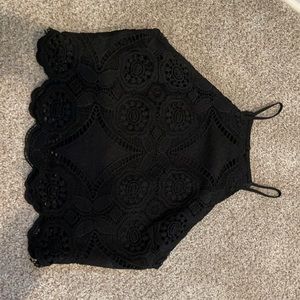 Abercrombie & Fitch Black Lace Crop Top